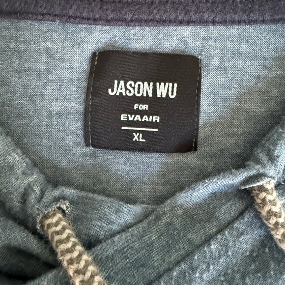 Jason Wu for EVA Air XL Hoodie Blue Lightweight Long Sleeve Pullover - Picture 2 of 8
